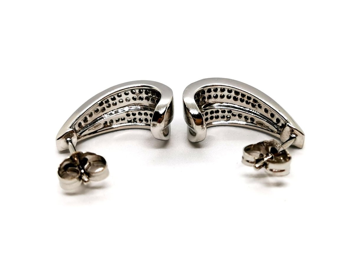 Boucles d'oreilles Pavée diamants en or blanc - Castafiore