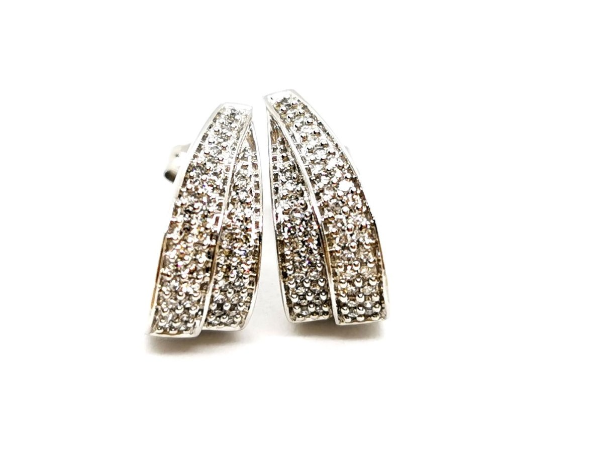 Boucles d'oreilles Pavée diamants en or blanc - Castafiore
