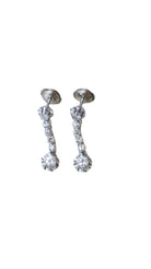 Boucles d'oreilles Pendante en or blanc et diamants - Castafiore