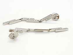 Boucles d'oreilles Pendantes DINH VAN "Seventies" en or blanc et diamants - Castafiore