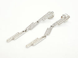 Boucles d'oreilles Pendantes DINH VAN "Seventies" en or blanc et diamants - Castafiore