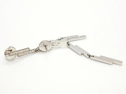 Boucles d'oreilles Pendantes DINH VAN "Seventies" en or blanc et diamants - Castafiore