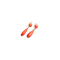 Boucles d'oreilles pendantes en corail - Castafiore