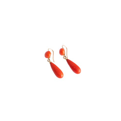 Boucles d'oreilles pendantes en corail - Castafiore