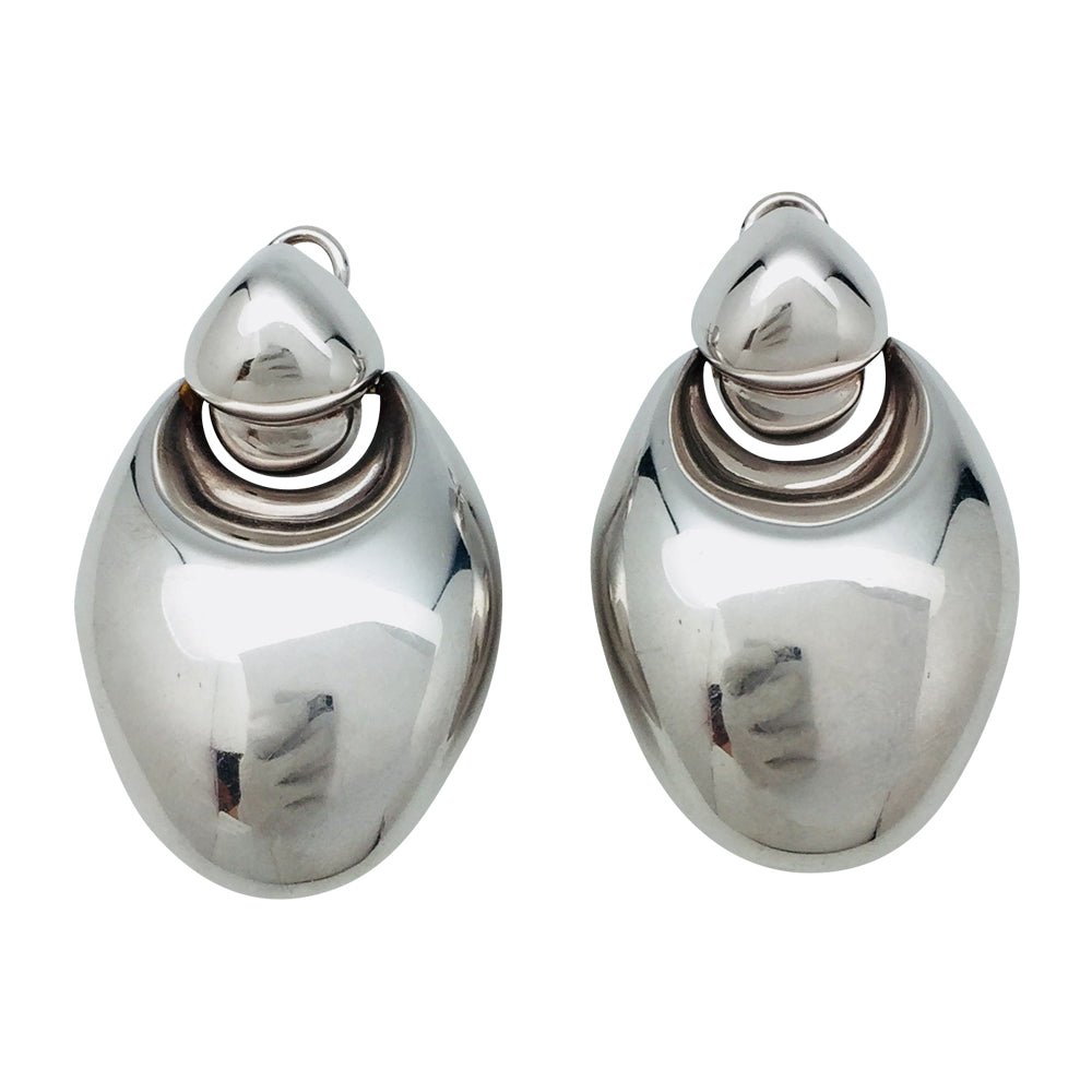 Boucles d'oreilles pendantes en or blanc - Castafiore