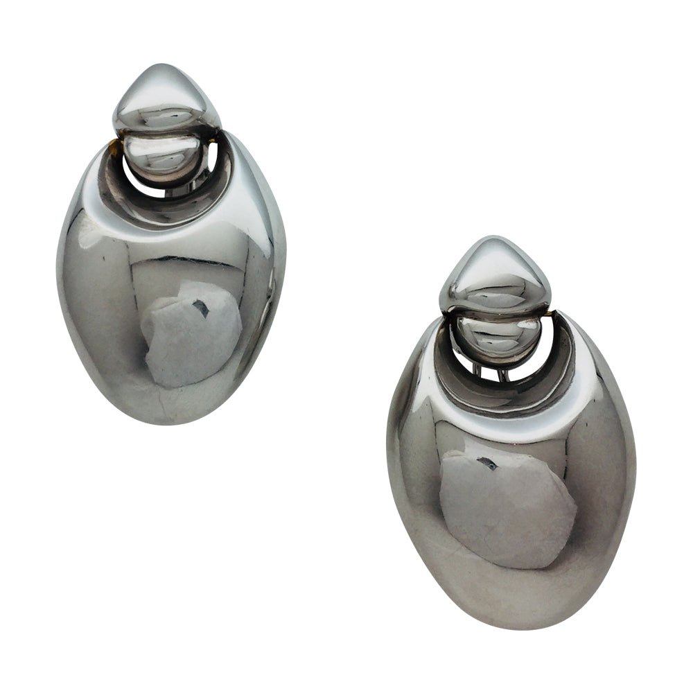 Boucles d'oreilles pendantes en or blanc - Castafiore