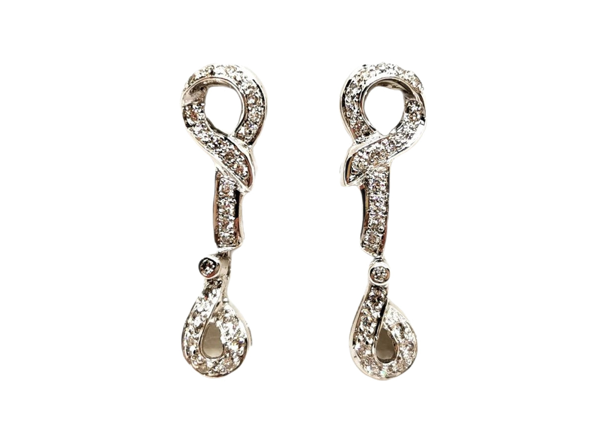 Boucles d'oreilles Pendantes en or blanc et diamants - Castafiore
