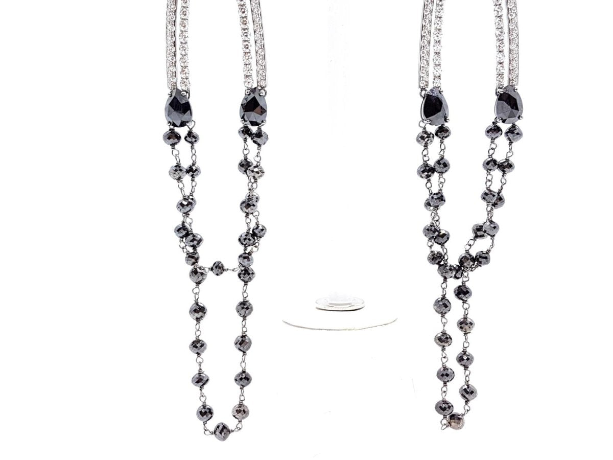 Boucles d'oreilles Pendantes en or blanc et diamants - Castafiore