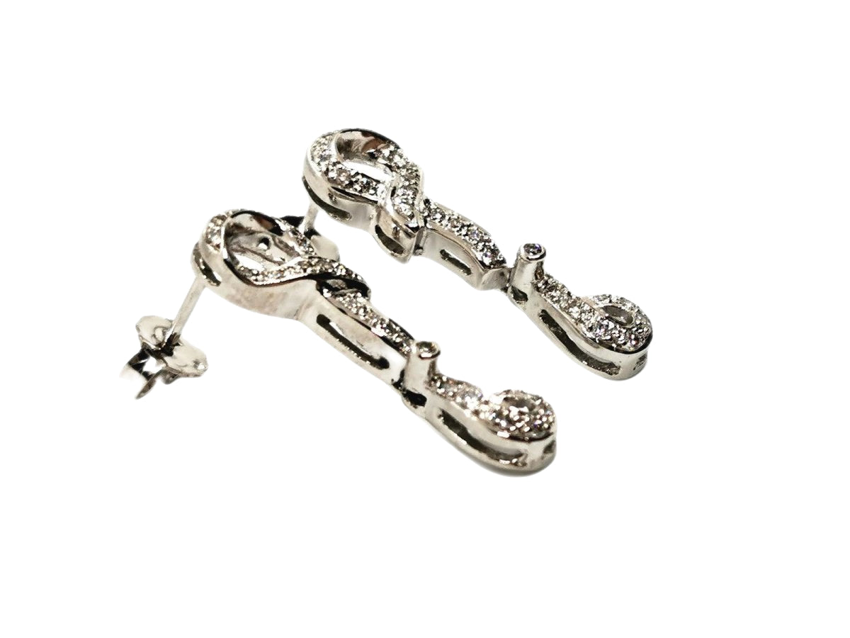 Boucles d'oreilles Pendantes en or blanc et diamants - Castafiore