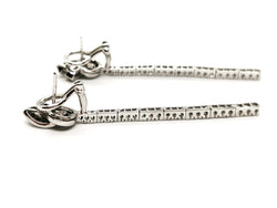 Boucles d'oreilles Pendantes en or blanc pavées diamants - Castafiore