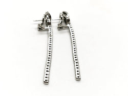 Boucles d'oreilles Pendantes en or blanc pavées diamants - Castafiore