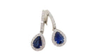 Boucles d'oreilles Pendantes en or blanc, saphirs et diamants - Castafiore