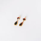 Boucles d'oreilles Pendantes en or jaune et grenat - Castafiore
