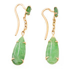 Boucles d'oreilles Pendantes en or jaune et jade - Castafiore