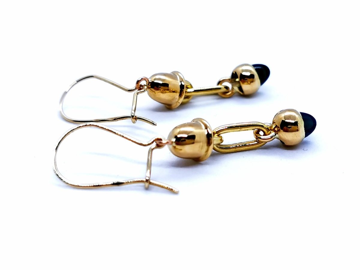 Boucles d'oreilles Pendantes en or jaune et saphirs - Castafiore