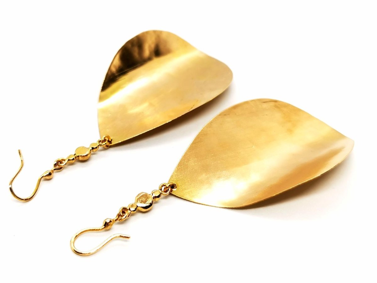 Boucles d'oreilles Pendantes goutte en or jaune - Castafiore