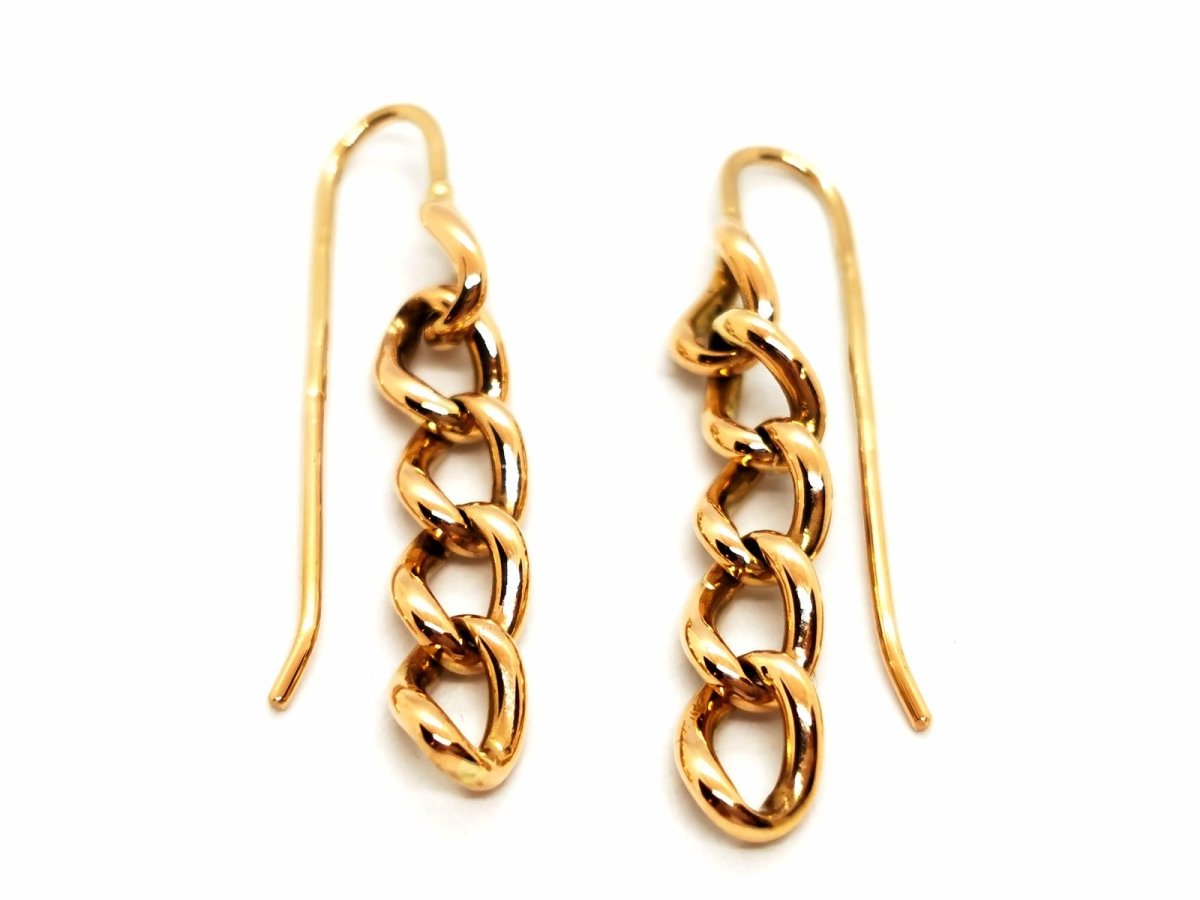 Boucles d'oreilles Pendantes maille en or jaune - Castafiore