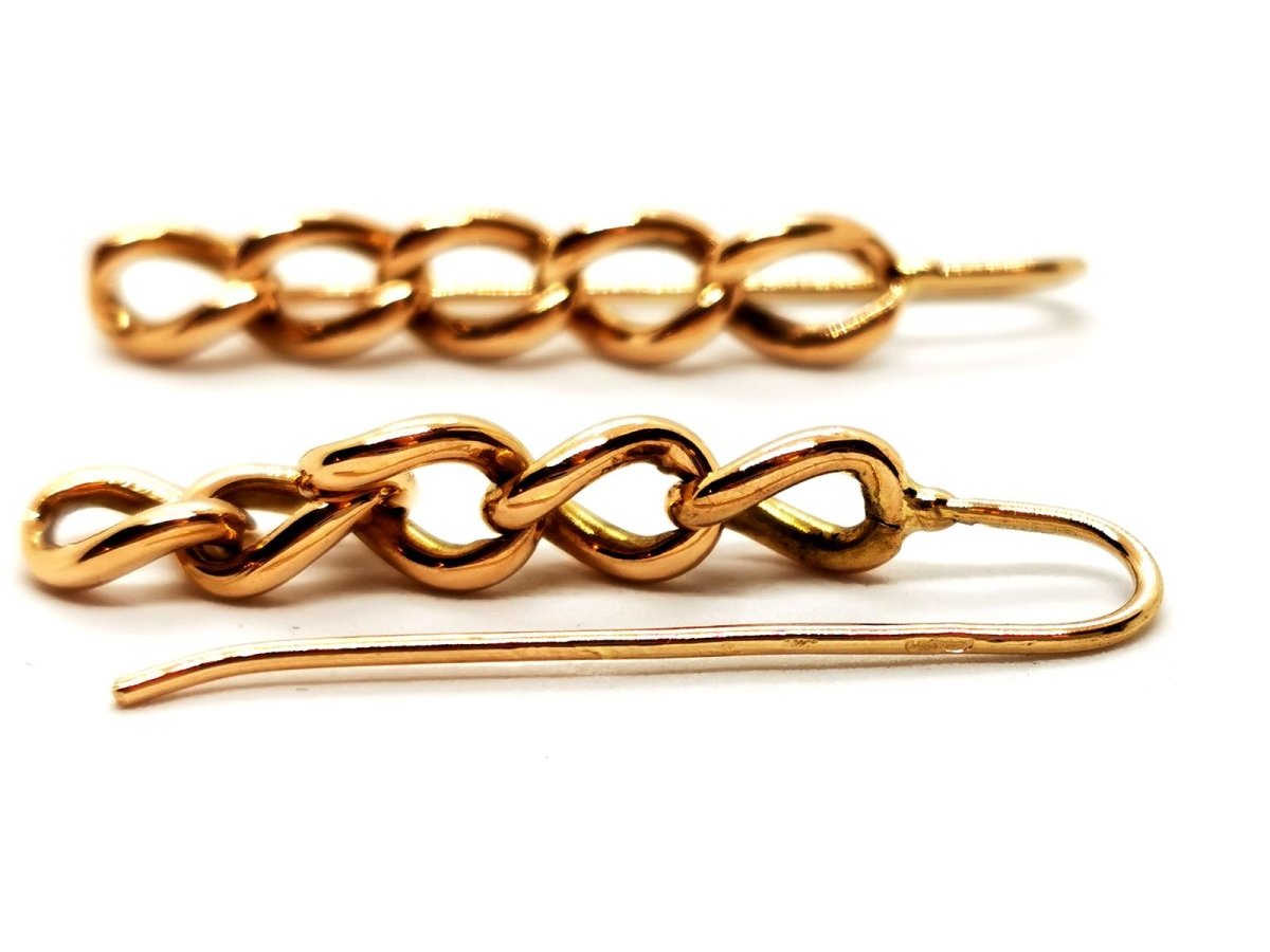 Boucles d'oreilles Pendantes maille en or jaune - Castafiore