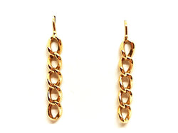 Boucles d'oreilles Pendantes maille en or jaune - Castafiore