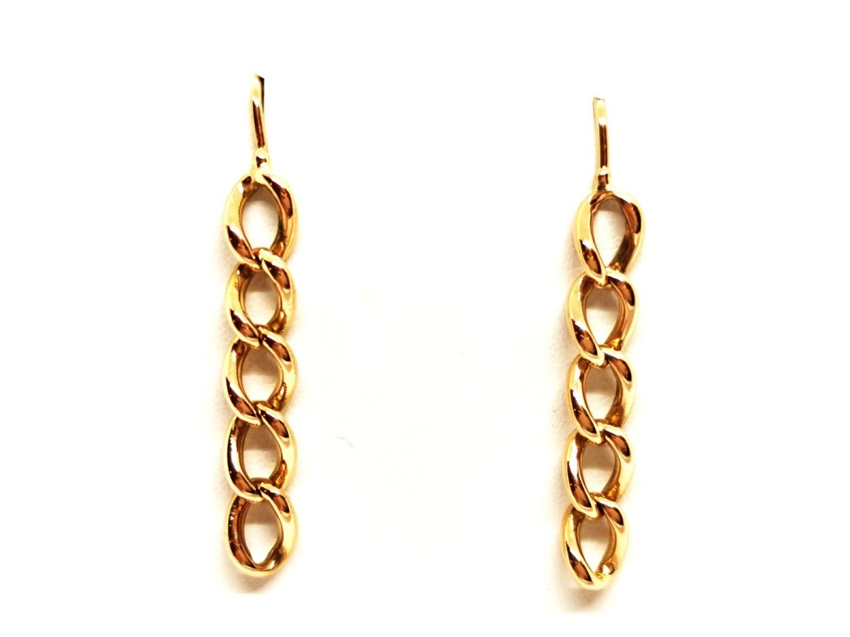 Boucles d'oreilles Pendantes maille en or jaune - Castafiore