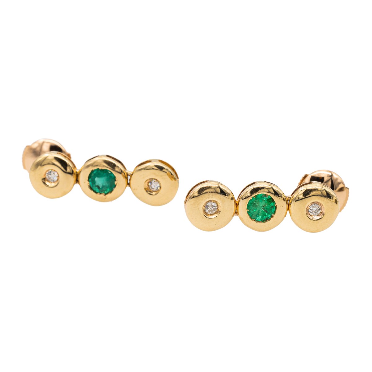 Boucles d'oreilles Pendantes Or jaune Emeraude - Castafiore