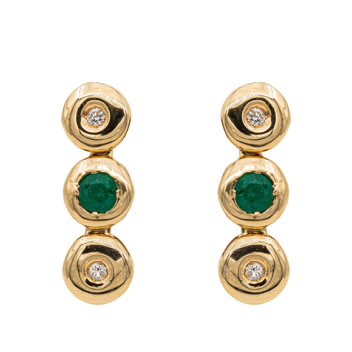Boucles d'oreilles Pendantes Or jaune Emeraude - Castafiore