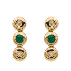 Boucles d'oreilles Pendantes Or jaune Emeraude - Castafiore