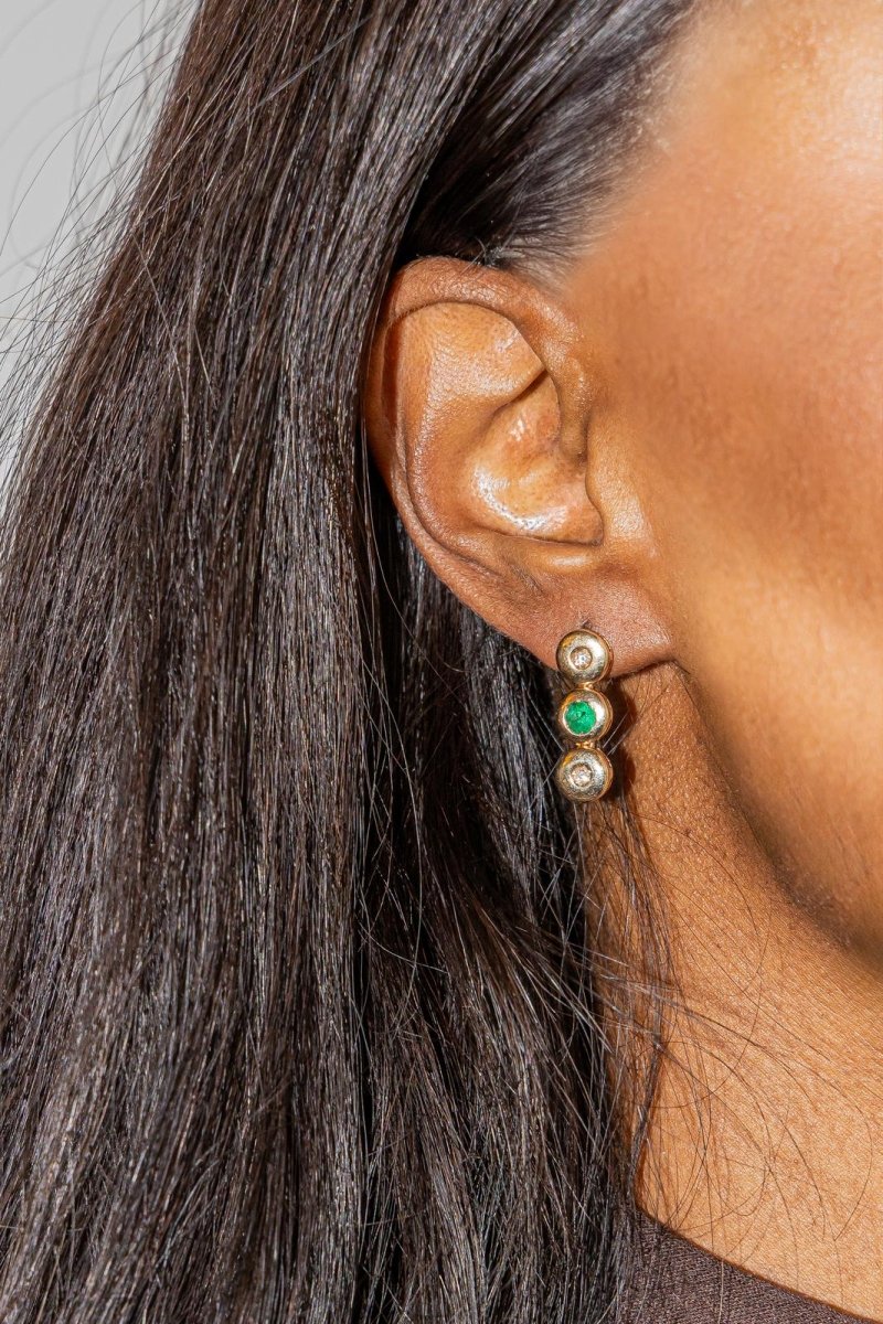 Boucles d'oreilles Pendantes Or jaune Emeraude - Castafiore