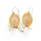 Boucles d'oreilles Pendantes signées DIEGO PERCOSSI PAPI en or jaune et en quartz et perles - Castafiore