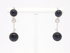 Boucles d'oreilles Pendantes SUSIE OTÉRO en or blanc, onyx et diamants - Castafiore