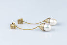 Boucles d'oreilles perles diamants en or jaune 18 carats - Castafiore