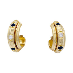 Boucles d'oreilles Piaget, “’Possession”, or jaune, saphirs, diamants - Castafiore