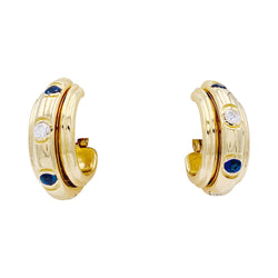 Boucles d'oreilles Piaget, “’Possession”, or jaune, saphirs, diamants - Castafiore