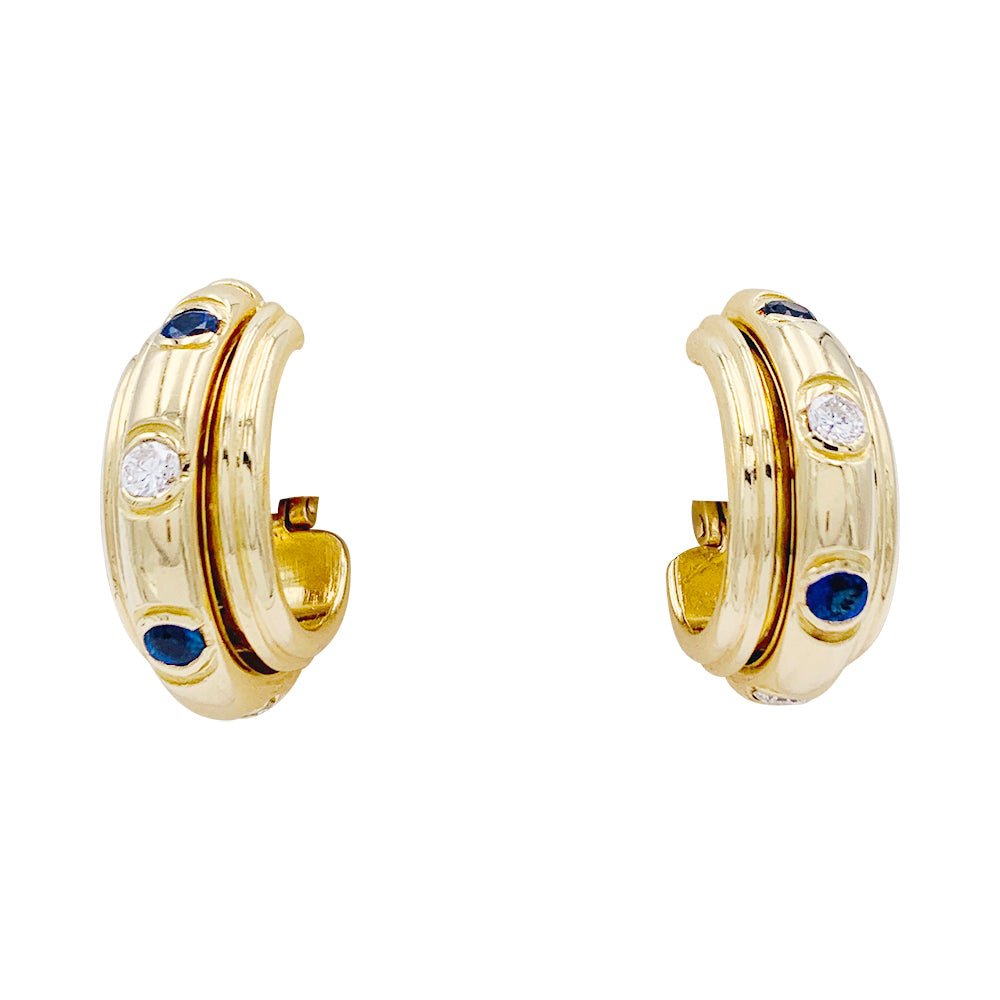 Boucles d'oreilles Piaget, “’Possession”, or jaune, saphirs, diamants - Castafiore