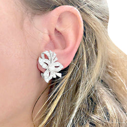 Boucles d'oreilles, platine, diamants - Castafiore