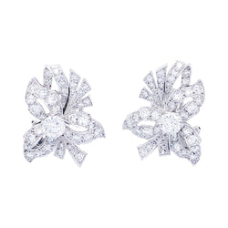 Boucles d'oreilles, platine, diamants - Castafiore
