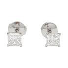 Boucles d'oreilles platine et diamants princesses - Castafiore