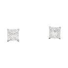 Boucles d'oreilles platine et diamants princesses - Castafiore