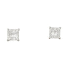 Boucles d'oreilles platine et diamants princesses - Castafiore