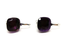 Boucles d'oreilles POMELLATO "Nudo Classic" en or blanc et améthyste - Castafiore