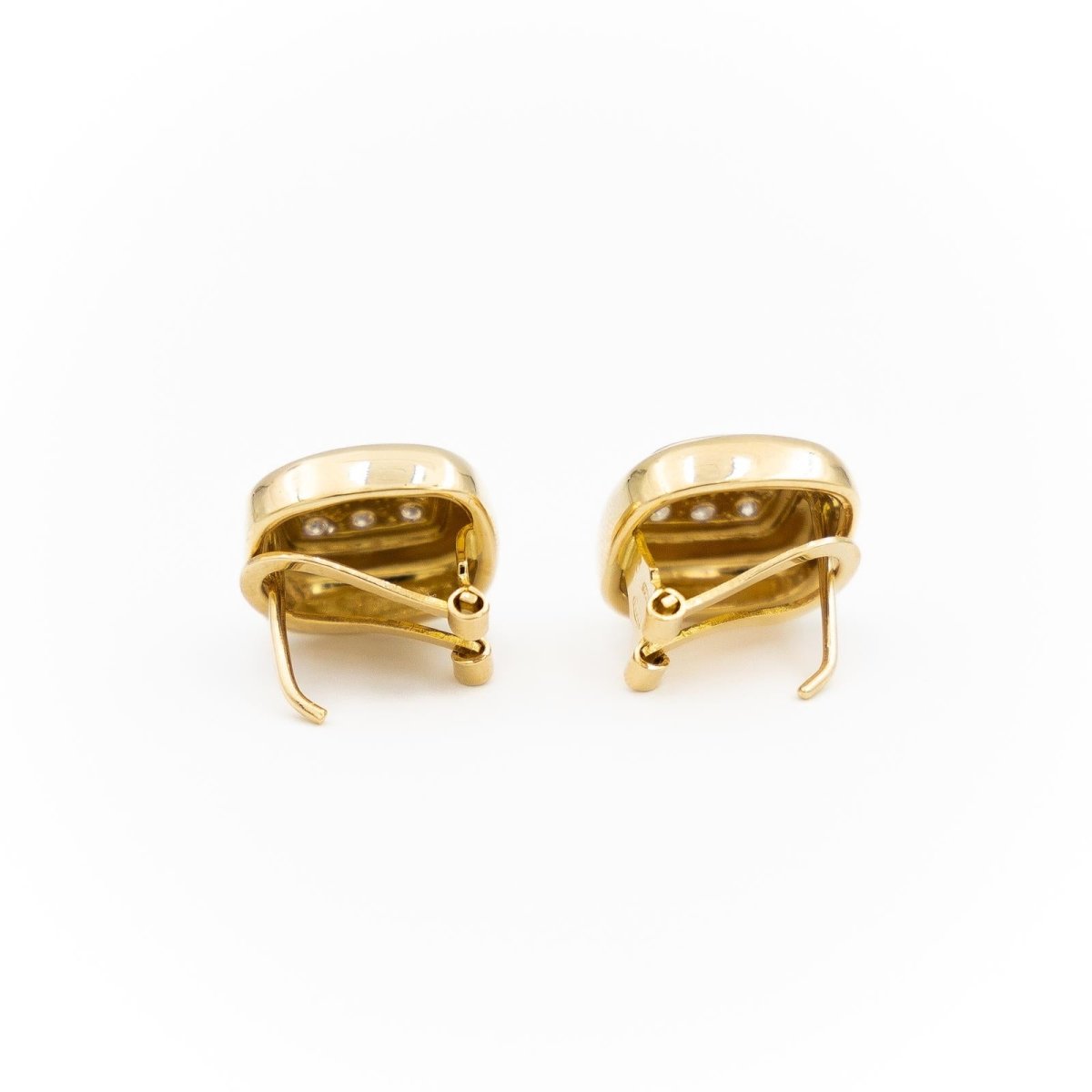Boucles d'oreilles Puces en 2 ors et diamants - Castafiore
