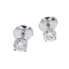 Boucles d'oreilles Puces en or blanc et diamant - Castafiore