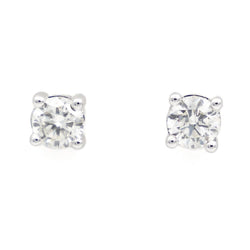 Boucles d'oreilles Puces en or blanc et diamants - Castafiore