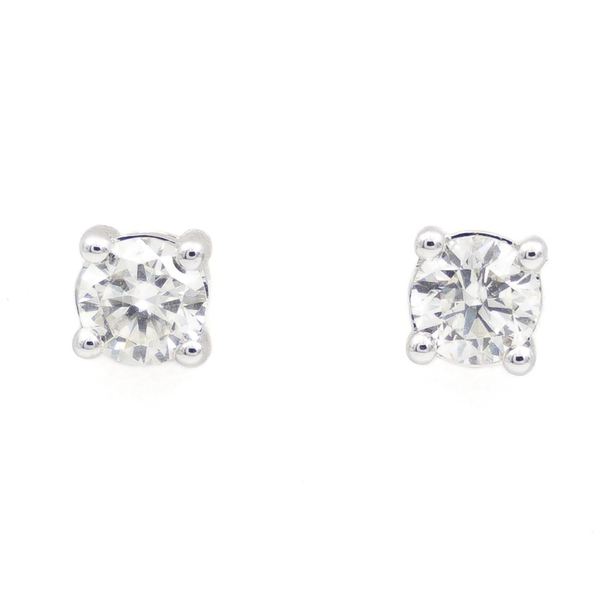 Boucles d'oreilles Puces en or blanc et diamants - Castafiore