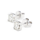 Boucles d'oreilles Puces en or blanc et diamants - Castafiore