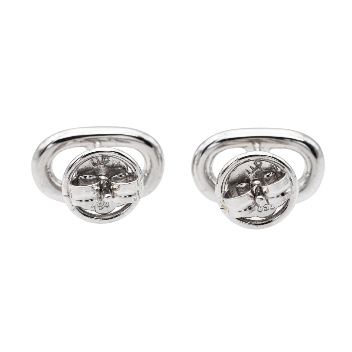 Boucles d'oreilles puces en or blanc et diamants - Castafiore