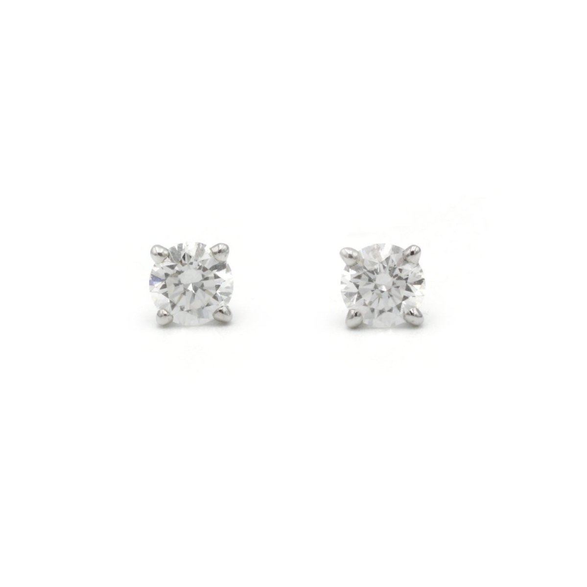 Boucles d'oreilles Puces en or blanc et diamants - Castafiore