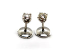 Boucles d'oreilles Puces en or blanc et diamants - Castafiore