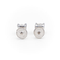 Boucles d'oreilles Puces en or blanc et diamants - Castafiore