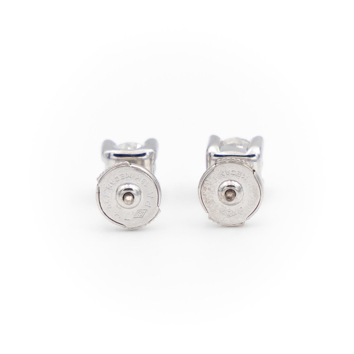 Boucles d'oreilles Puces en or blanc et diamants - Castafiore
